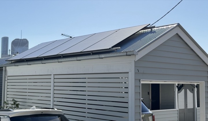 Solar on a carport roof, installed by High Energy
