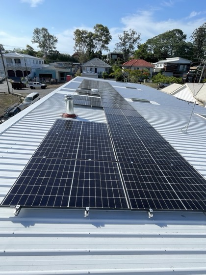 Solar on a Trimdek roof, installed by High Energy